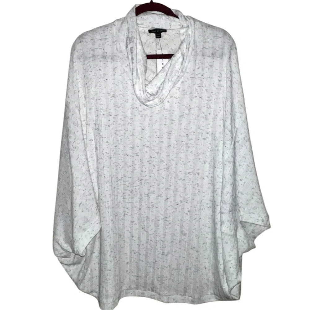 𝐋𝐀𝐍𝐄 𝐁𝐑𝐘𝐀𝐍𝐓 | NWT COWL NECK RIBBED KNIT PONCHO PULLOVER TOP - Picture 10 of 11